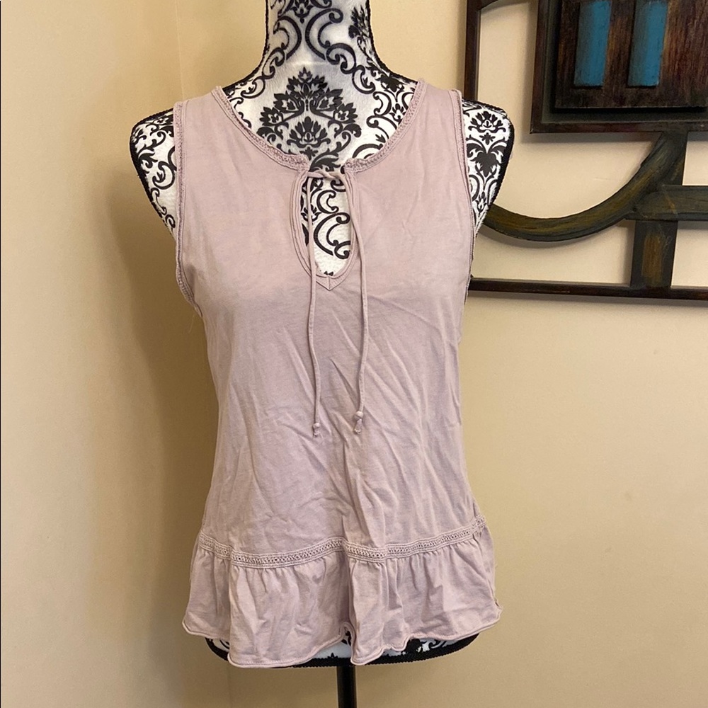 Abercrombie & Fitch Tie Front Peplum Tank Top